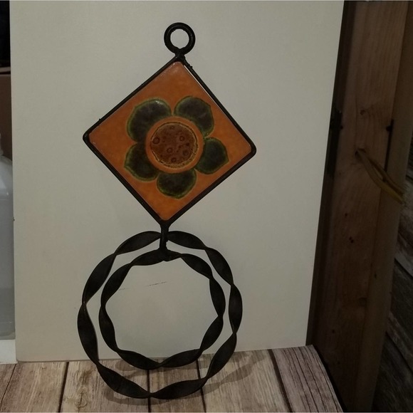 Vintage Spanish Ceramic Tile Home Decor Trivet Wall Hanger 60s 70s - Picture 4 of 4